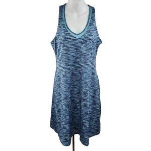 MPG Traveler Athletic Dress Medium Built in Bra Blue Pockets V-Neck Beach